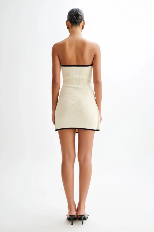 Oriane – Robe bustier en maille avec détail nœud