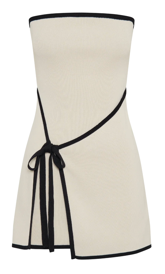 Oriane – Robe bustier en maille avec détail nœud