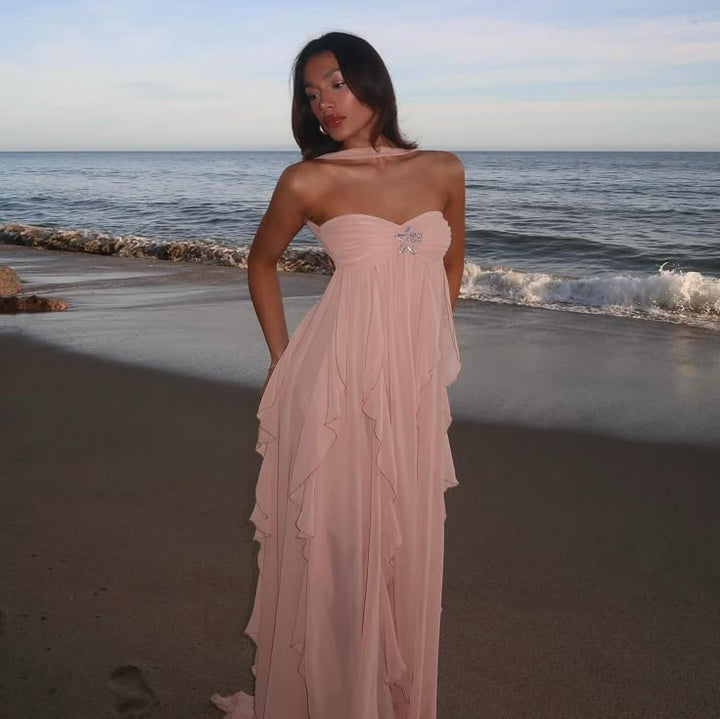 Éliane – Strapless maxi dress with ruffles