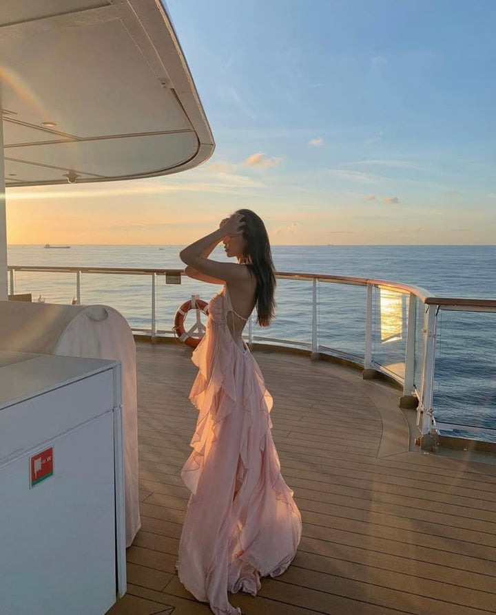 Éliane – Strapless maxi dress with ruffles