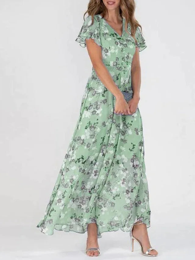 Zamira – Maxi dress with colorful flair and slip detail