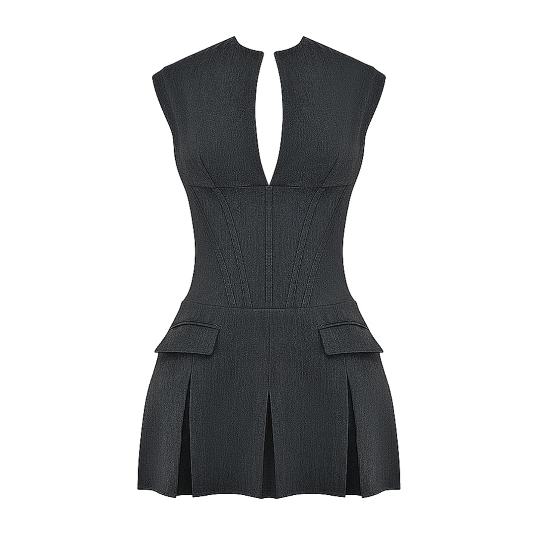 Sylvette – Corset Mini Dress with Pleated Skirt
