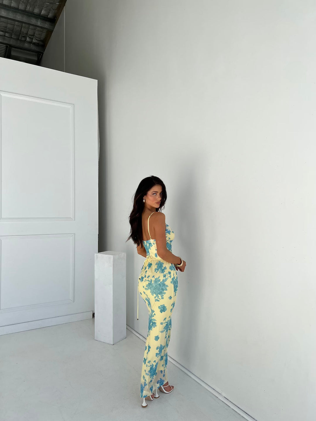 Florée – Floral print maxi dress with bow details