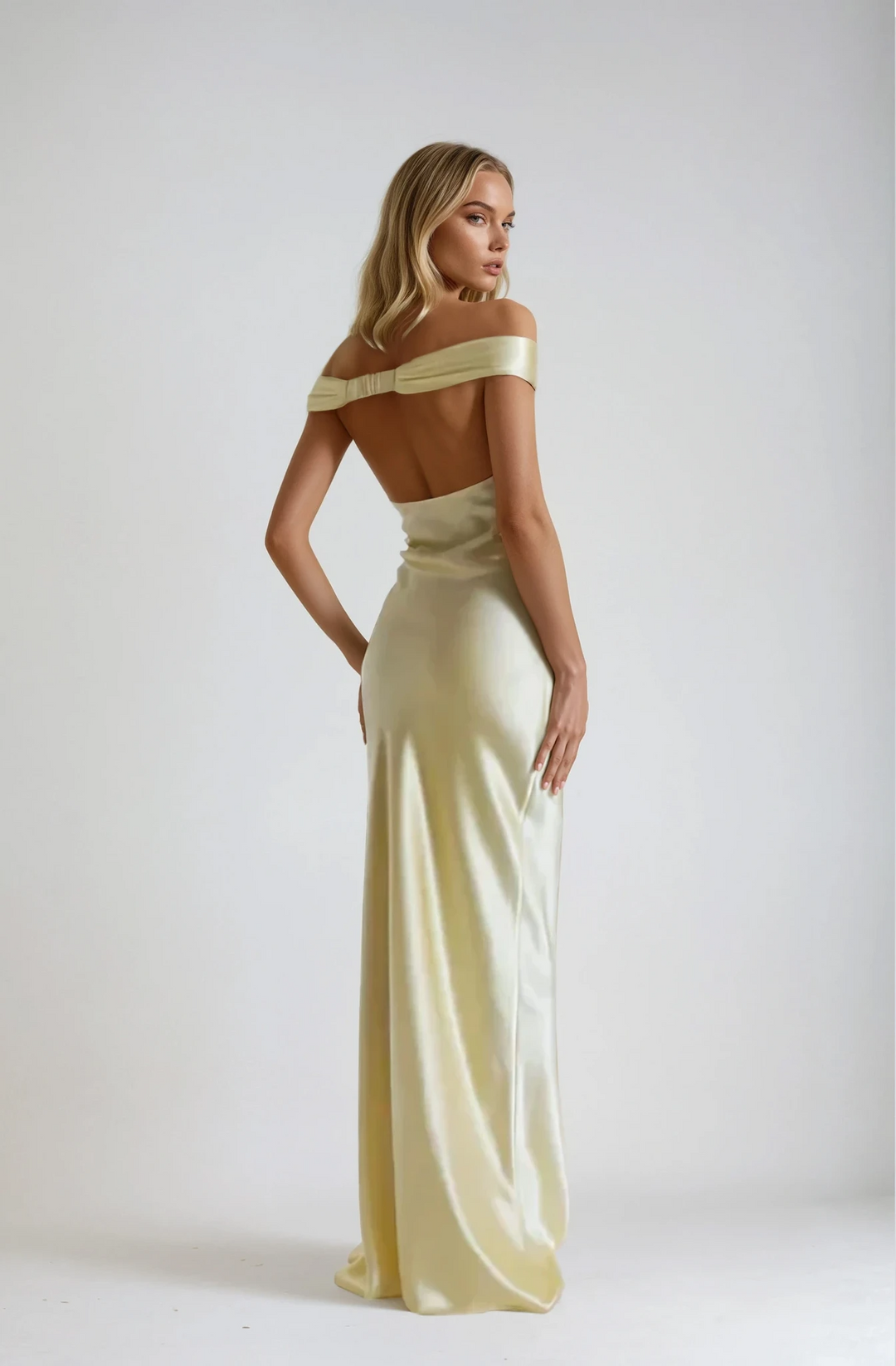 Soraya – Open Back Satin Maxi Dress