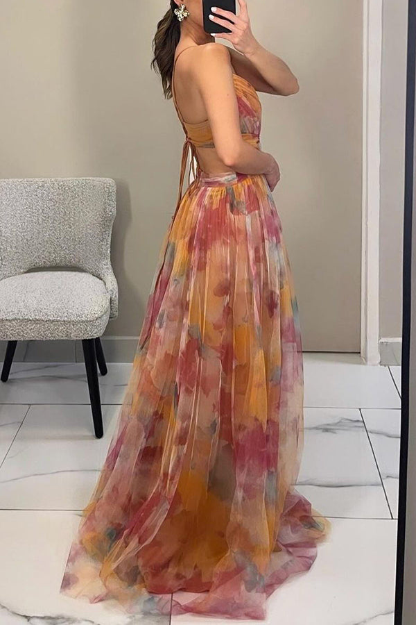 Giselle - Betoverende Maxi-jurk met Bloemenprint