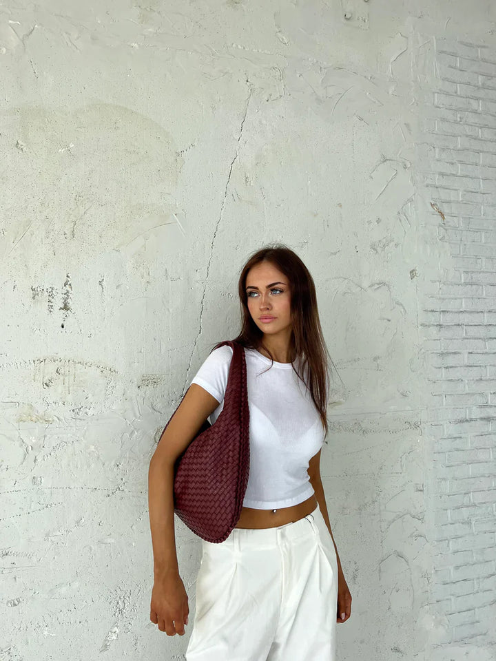 Solenya – Woven handbag in vegan leather