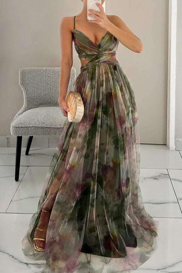 Giselle - Enchanting Floral Print Maxi Dress