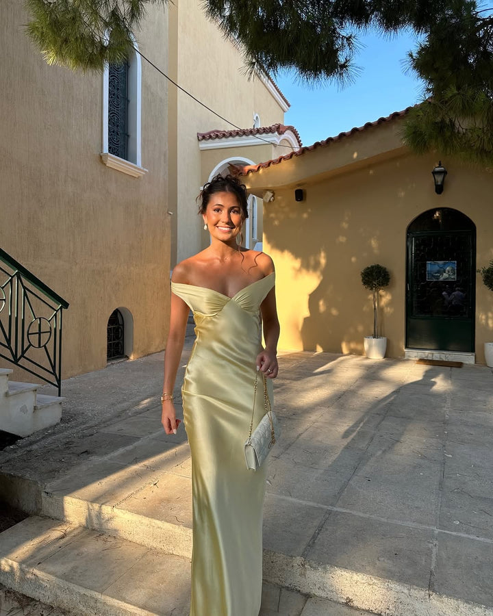 Soraya – Open Back Satin Maxi Dress