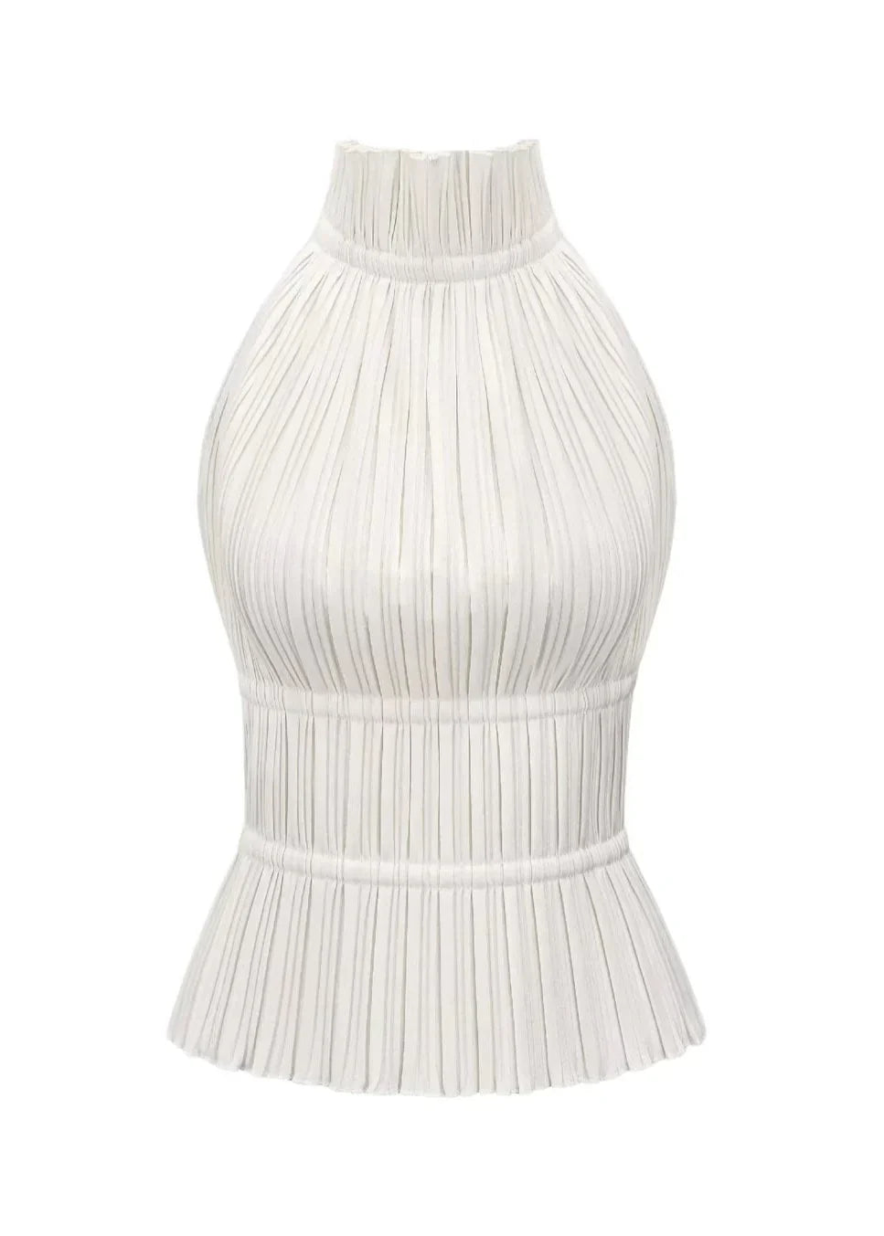 Olivienne – Pleated backless top with neck closure