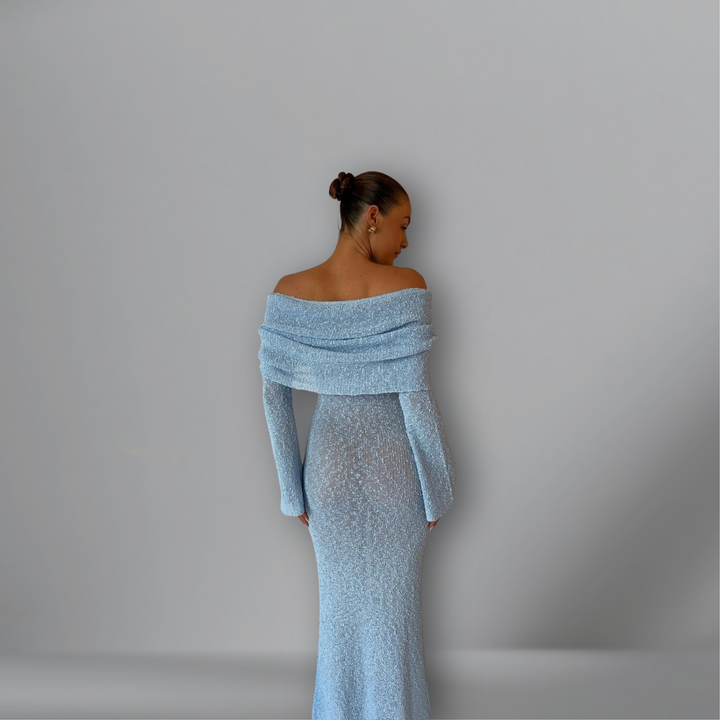 Robe longue Elara – élégante et à épaules dénudées