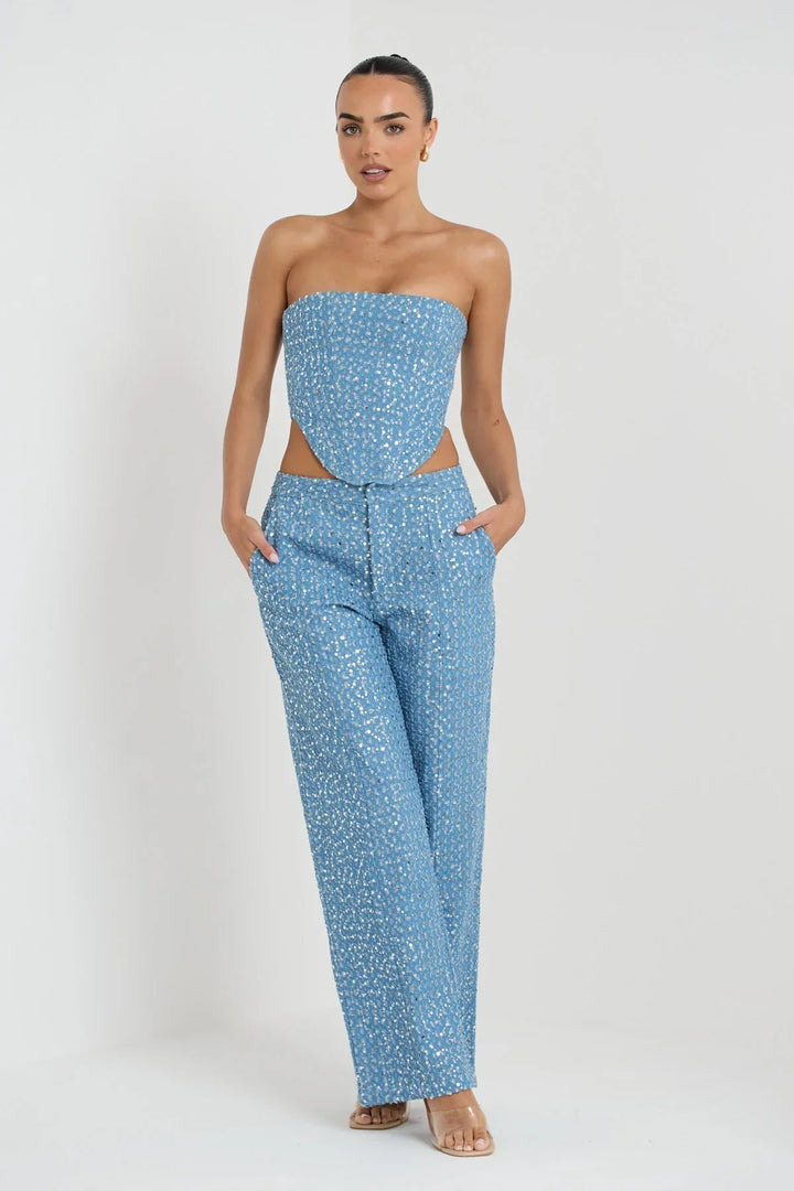 Hannah - Ensemble de printemps glamour avec pantalon