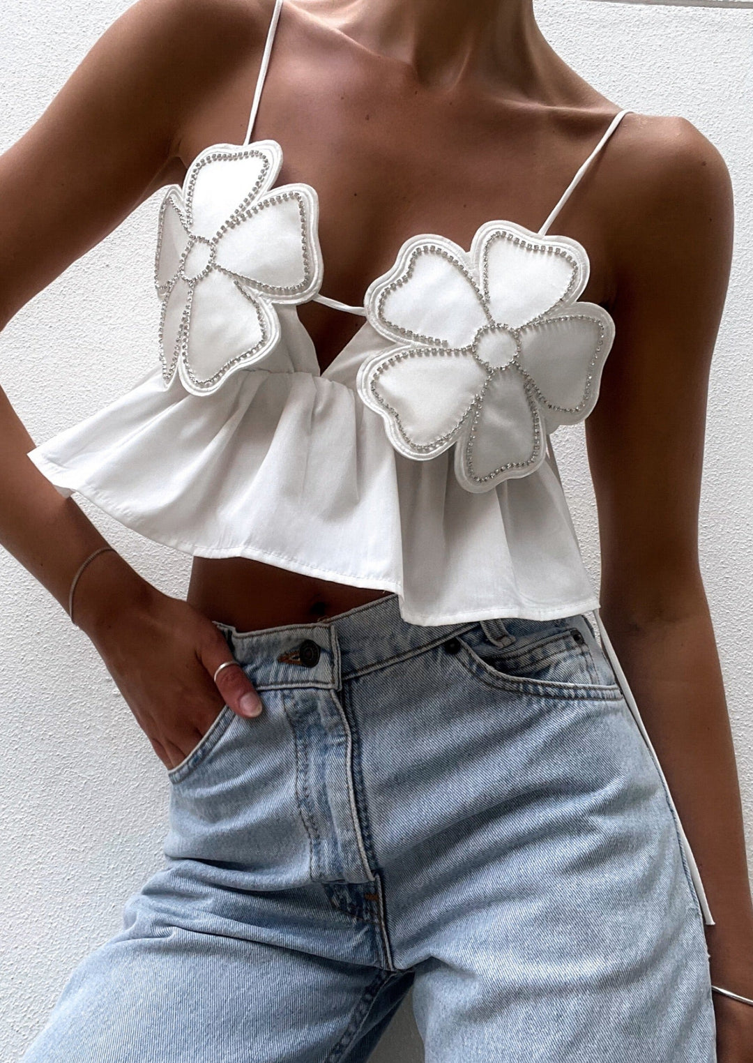 Esme - Elegant Floral Crop Top