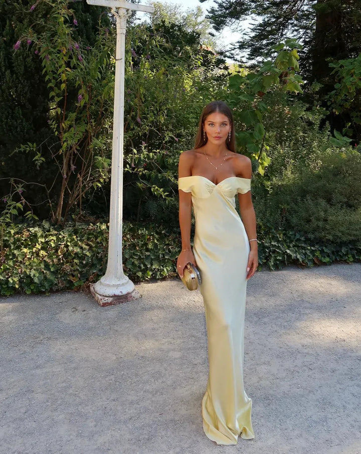 Soraya – Open Back Satin Maxi Dress