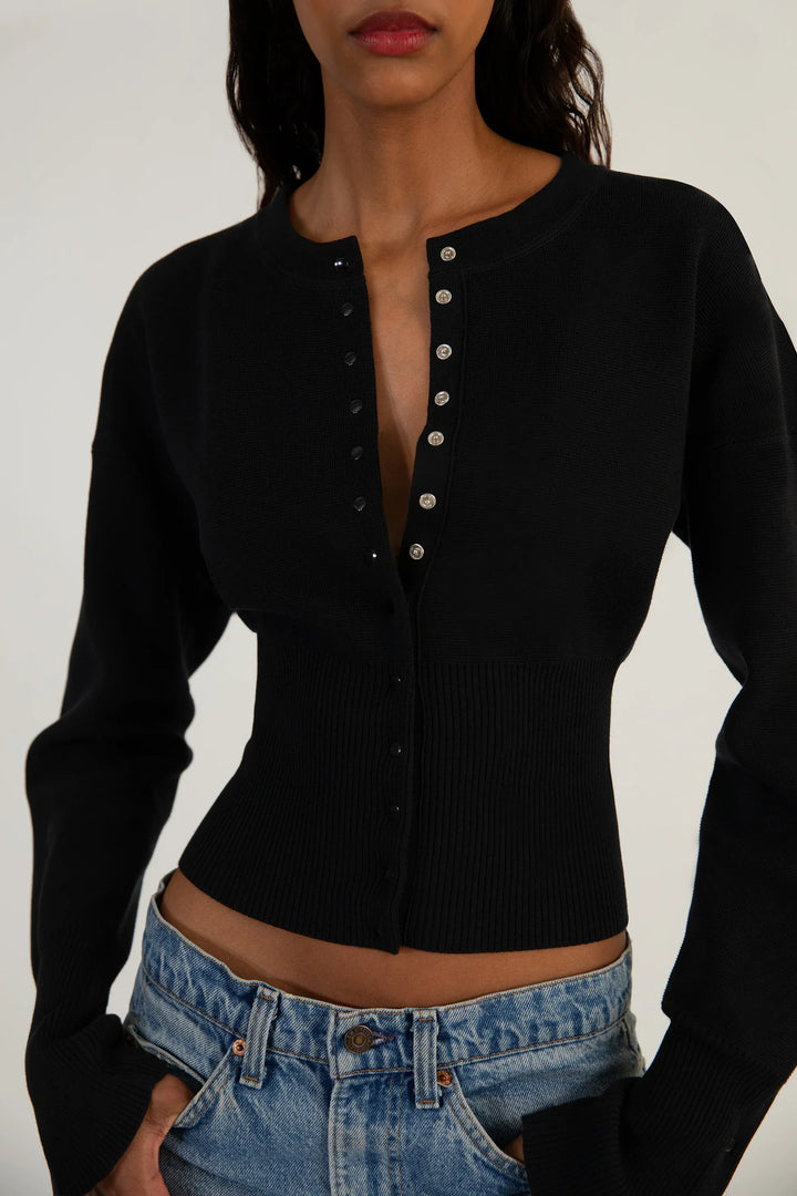 Evalora – Knitted cardigan with volume sleeves