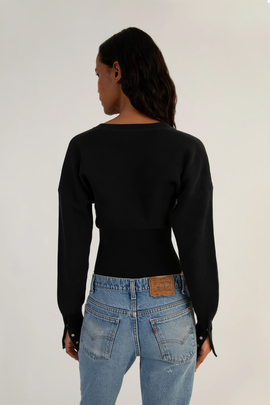 Evalora – Knitted cardigan with volume sleeves