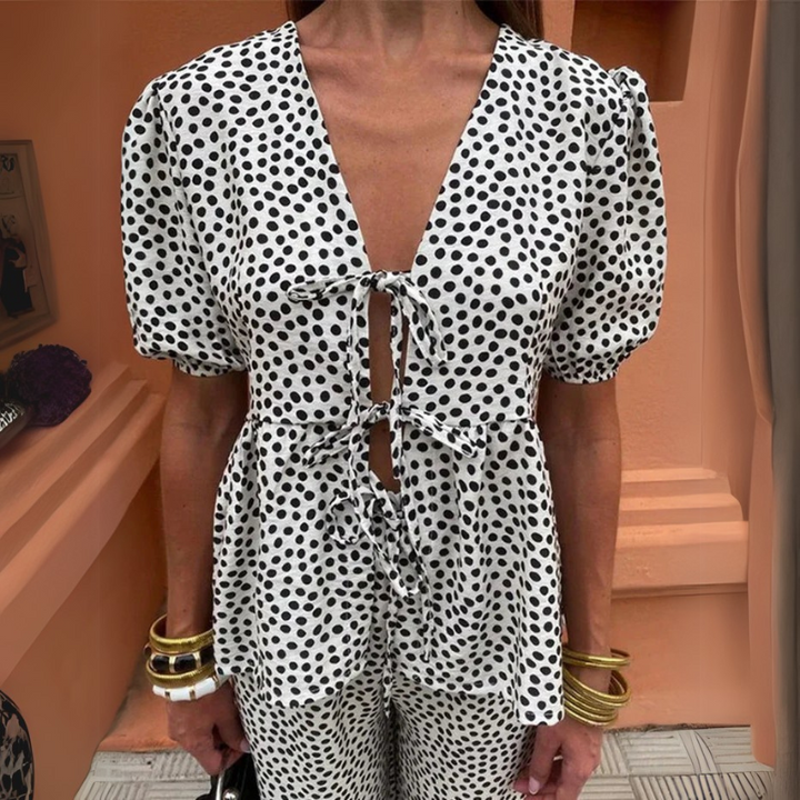 Liora – Summer Two-Piece Set with Statement Print