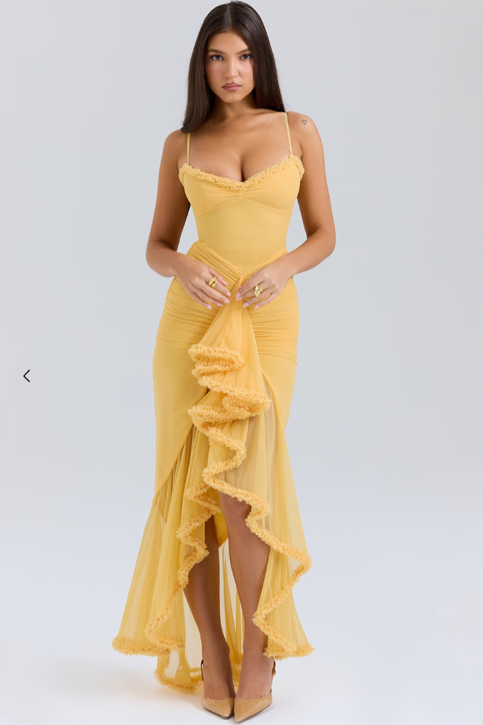 Jolene – Delicate Ruched Maxi Dress