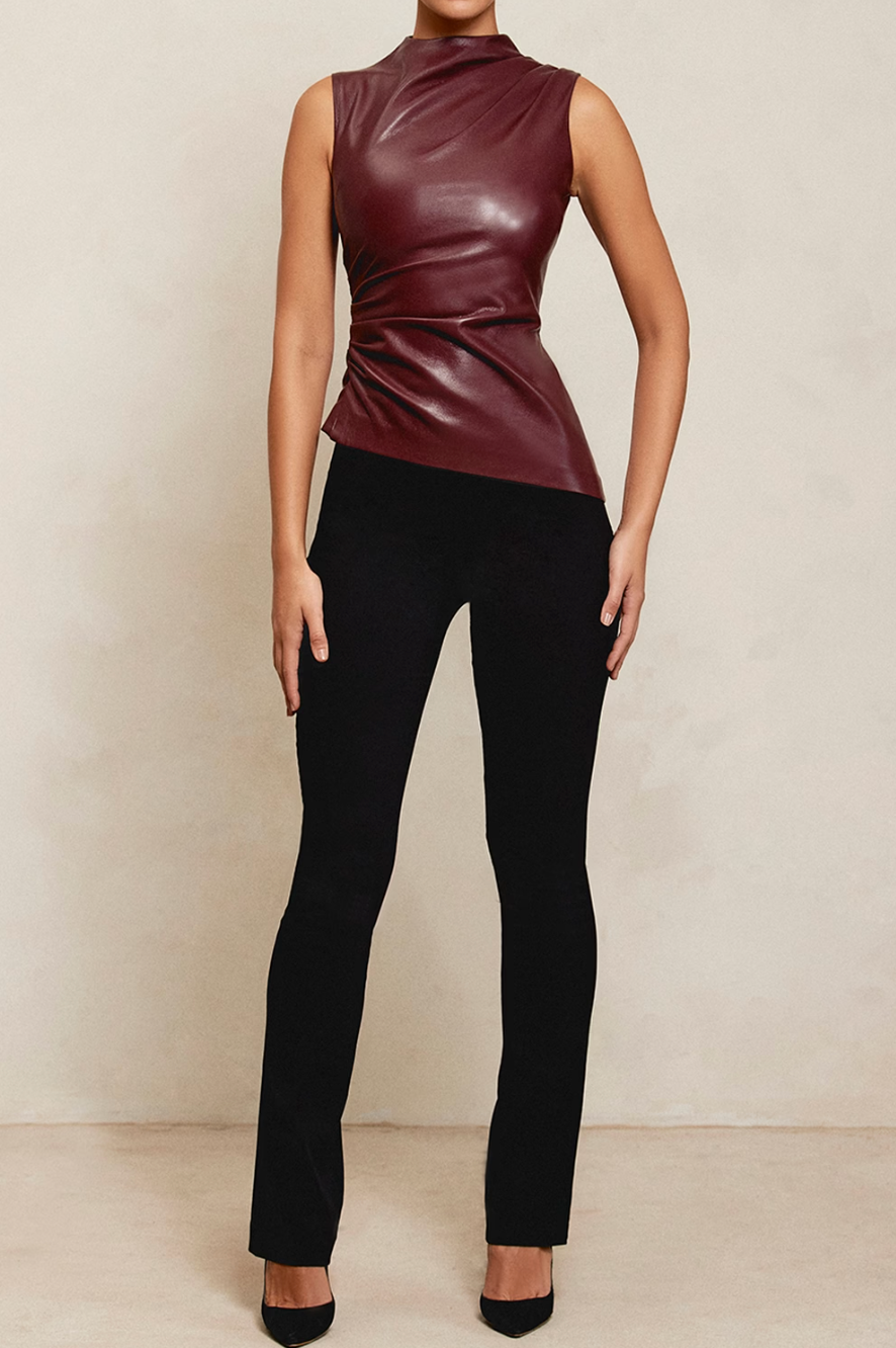 Lizzy - Seductive Leather Bodycon Top