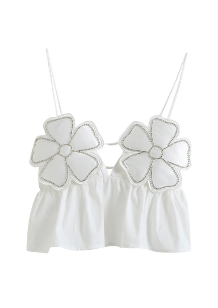 Esme - Elegante Bloemen Crop Top