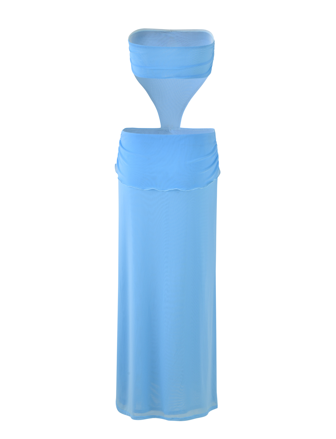 Florentza – Strapless Mesh Maxi met Gouden Bloemaccent