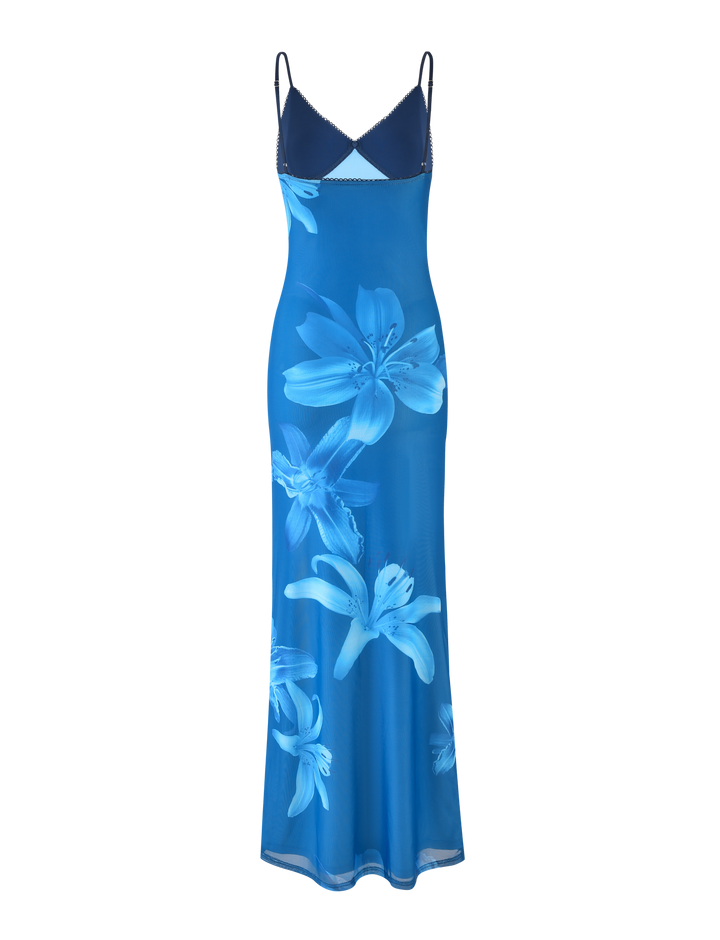 Meshira – Maxi dress with Orchid Print