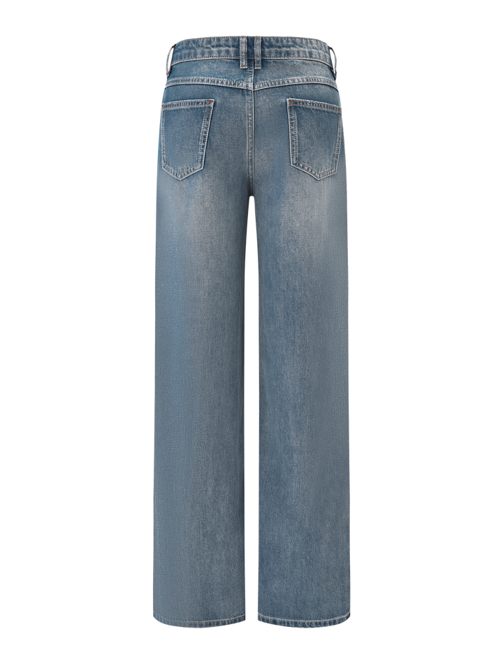 Maevin – Straight leg jeans in mid blue