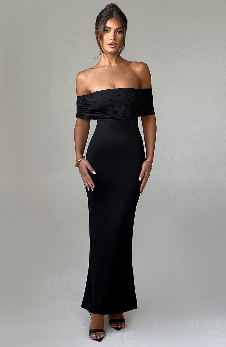 Kellyn – Sophisticated Bardot Maxi Dress