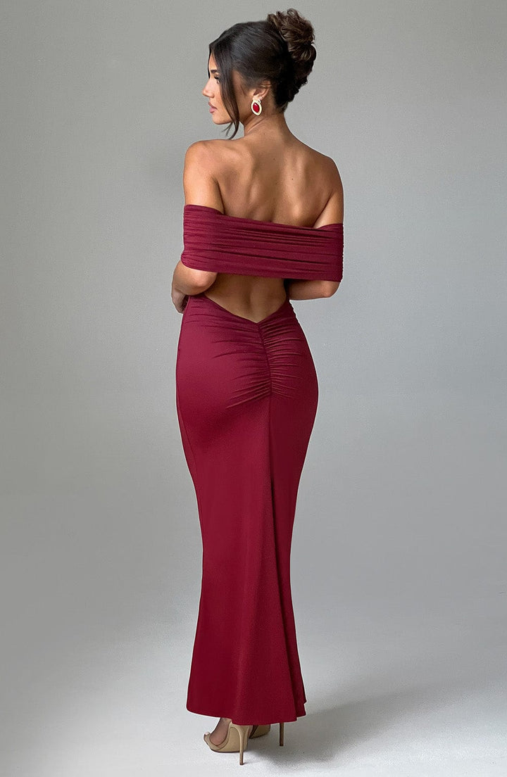 Kellyn – Sophisticated Bardot Maxi Dress