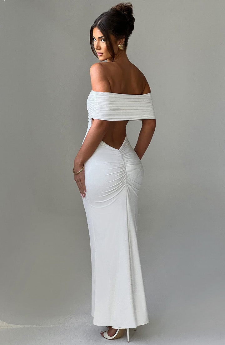 Kellyn – Sophisticated Bardot Maxi Dress