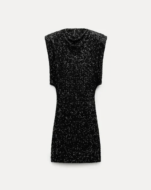 Monroe - Short dress with glitter details 