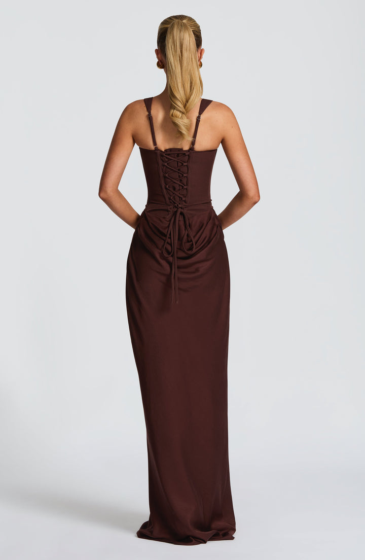 Robe maxi Nirelle – Robe maxi moulante à plis