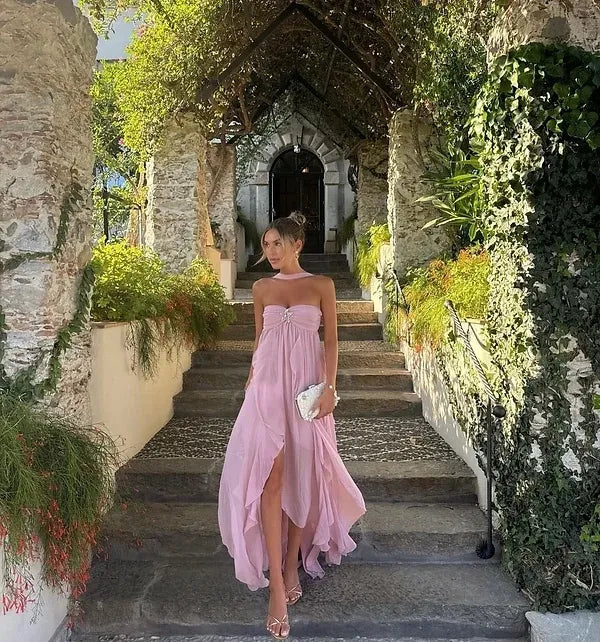 Éliane – Strapless maxi dress with ruffles