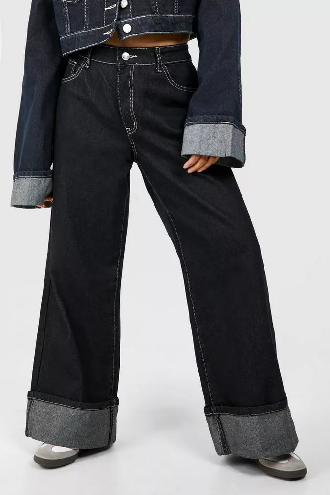 Cyarra – Wide-leg jeans with detail hem