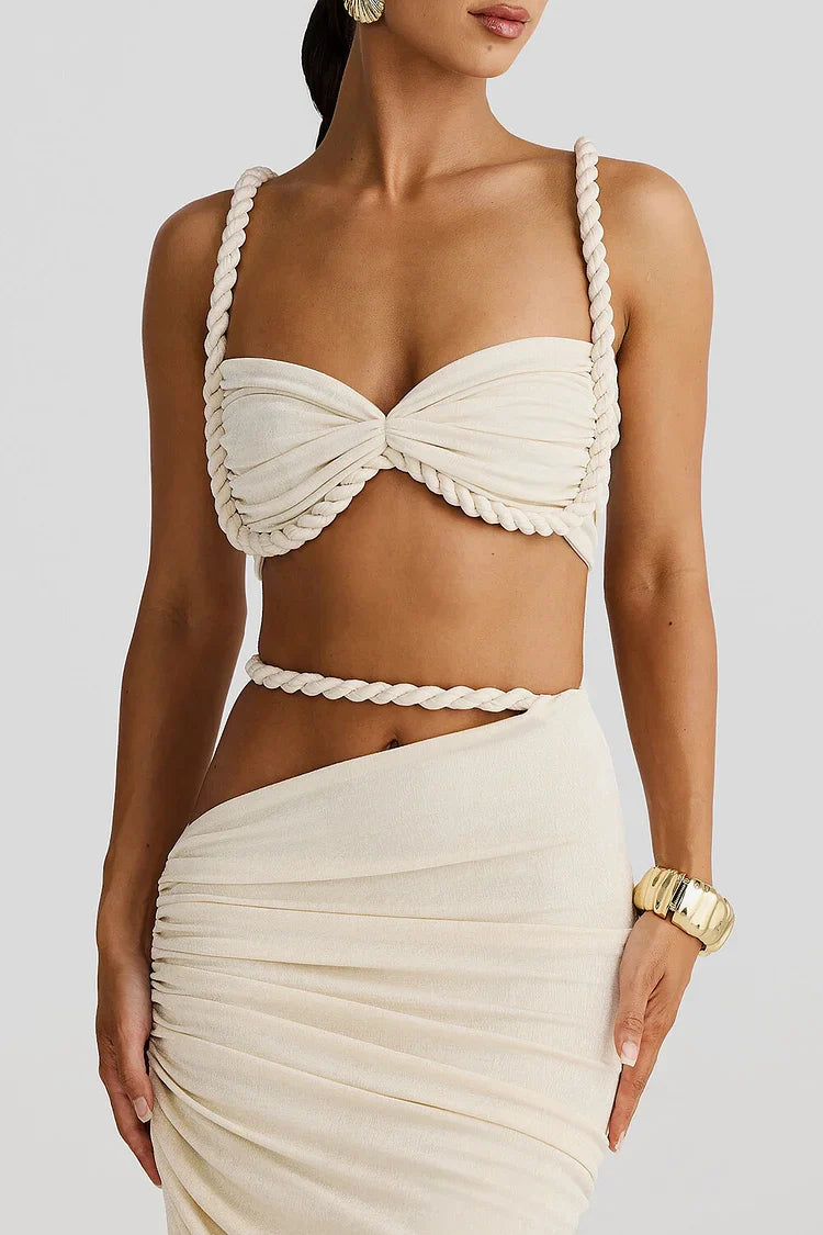 Soriel – Cut-out set with braided details and maxi skirt