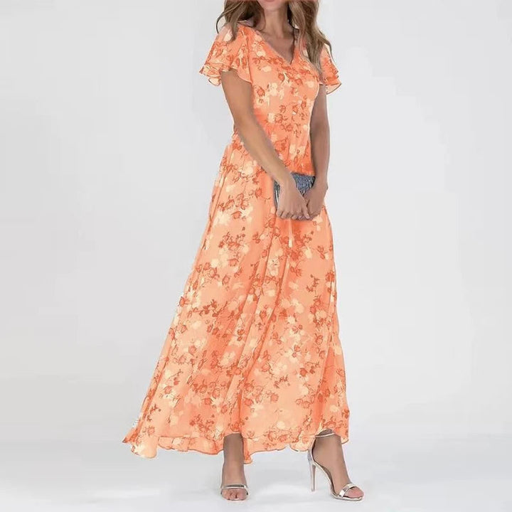 Zamira – Maxi dress with colorful flair and slip detail