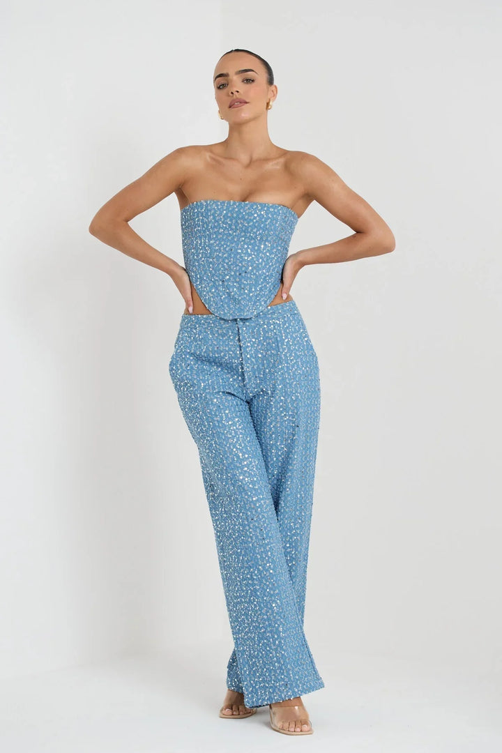 Hannah - Ensemble de printemps glamour avec pantalon