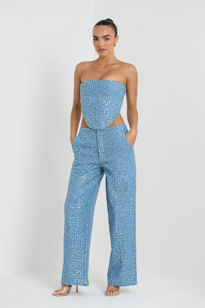 Hannah - Ensemble de printemps glamour avec pantalon