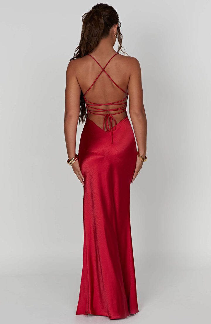 Alora - Silky Satin Maxi Dress