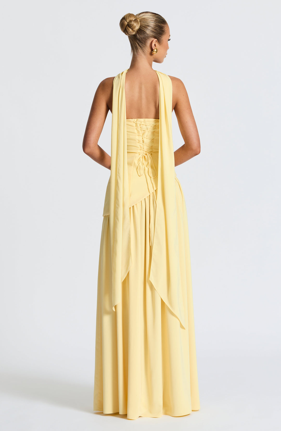 Imani – Robe longue bustier à taille asymétrique