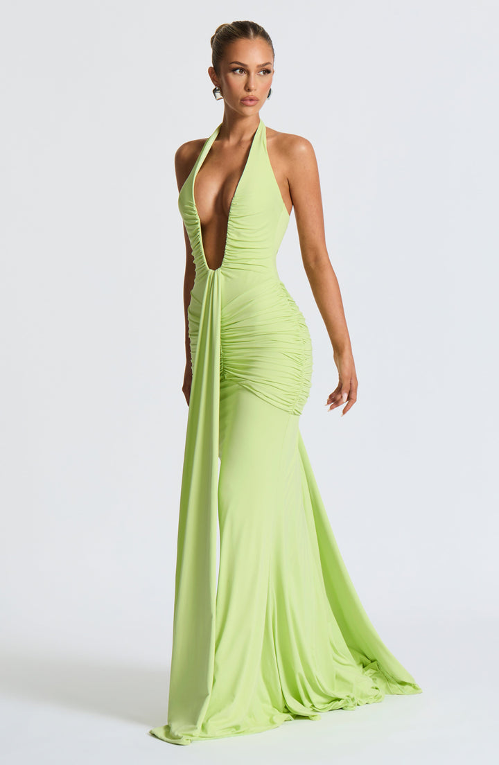 Selvyna – Robe dos nu vert citron