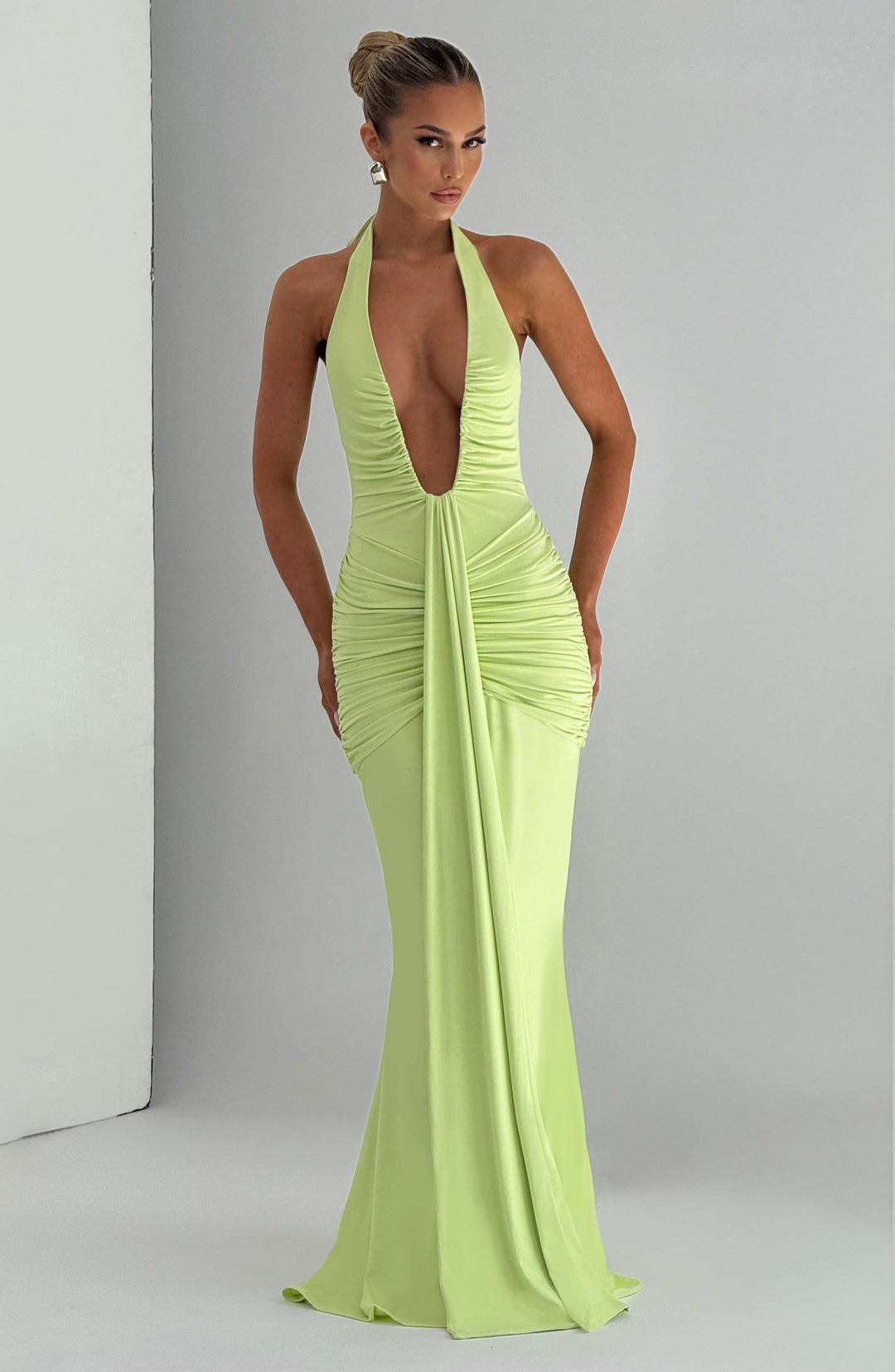 Selvyna – Robe dos nu vert citron