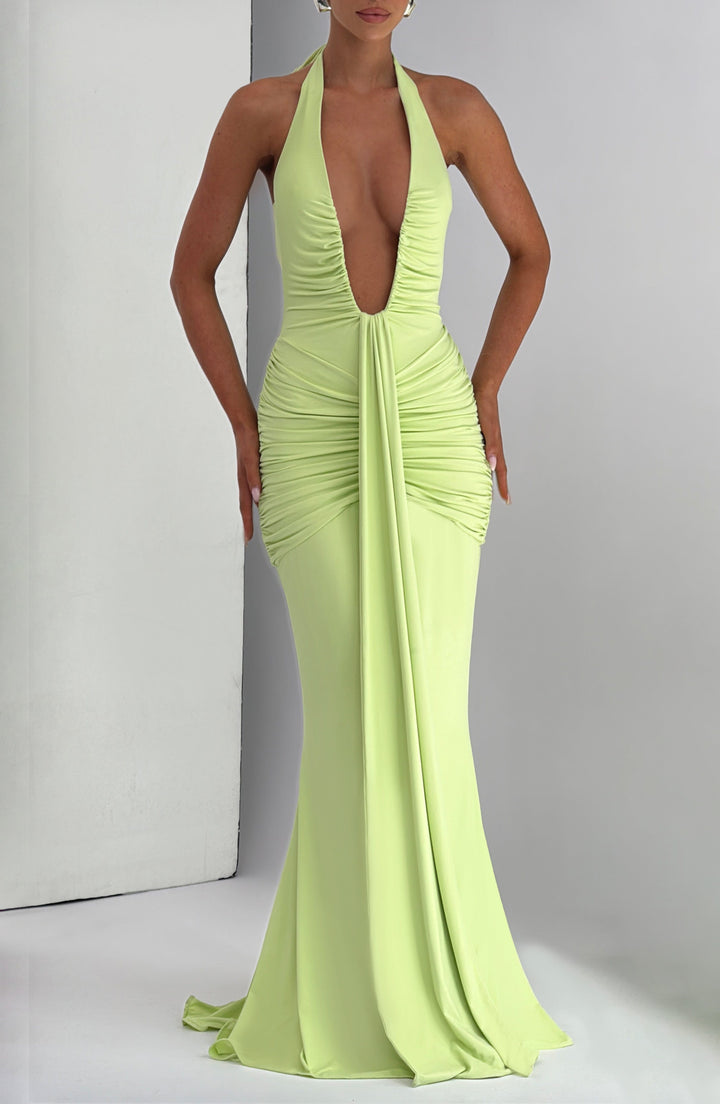 Selvyna – Robe dos nu vert citron