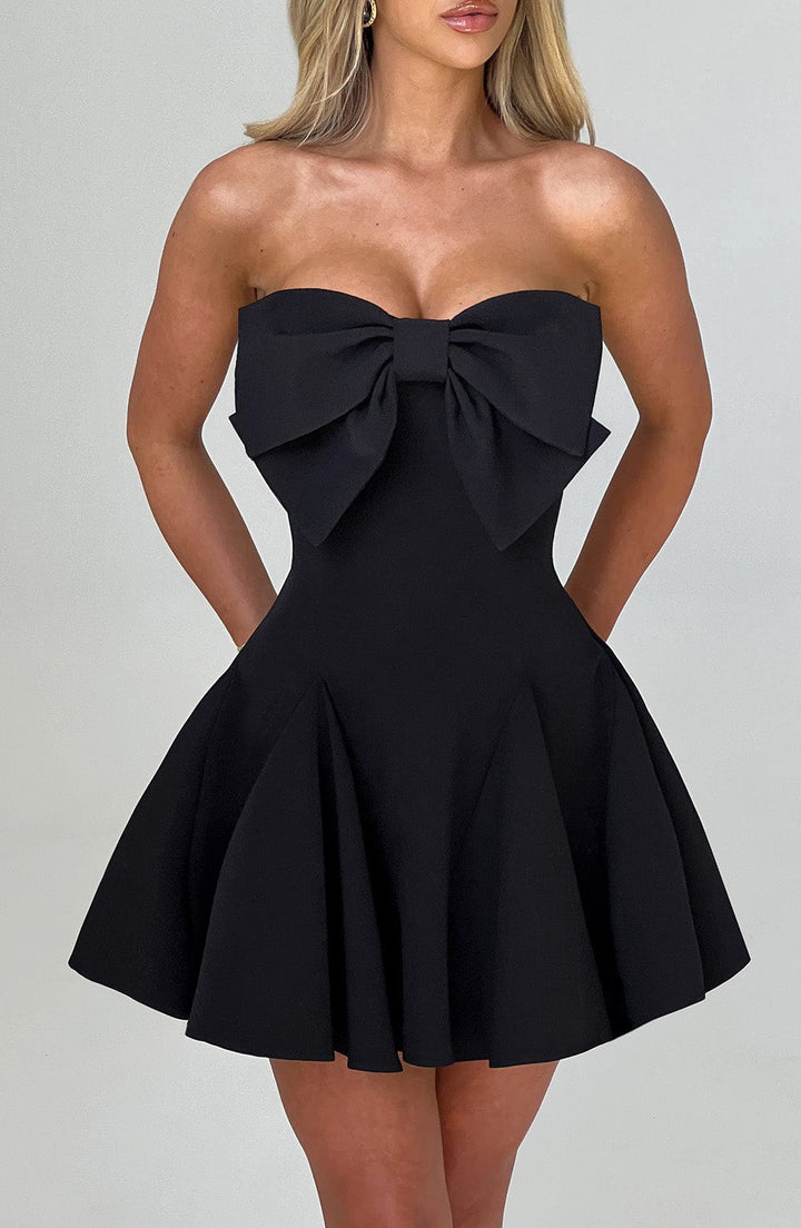 Holly – Strapless Playsuit with Bow Detail