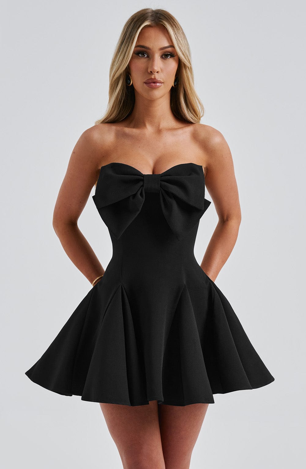 Holly – Strapless Playsuit with Bow Detail