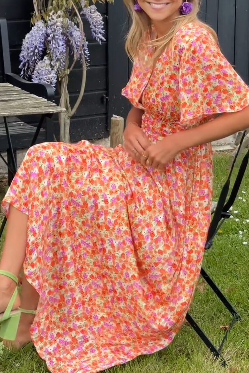 Serina – Maxi-jurk met V-hals en elegante flow