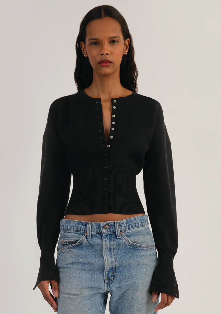 Evalora – Knitted cardigan with volume sleeves