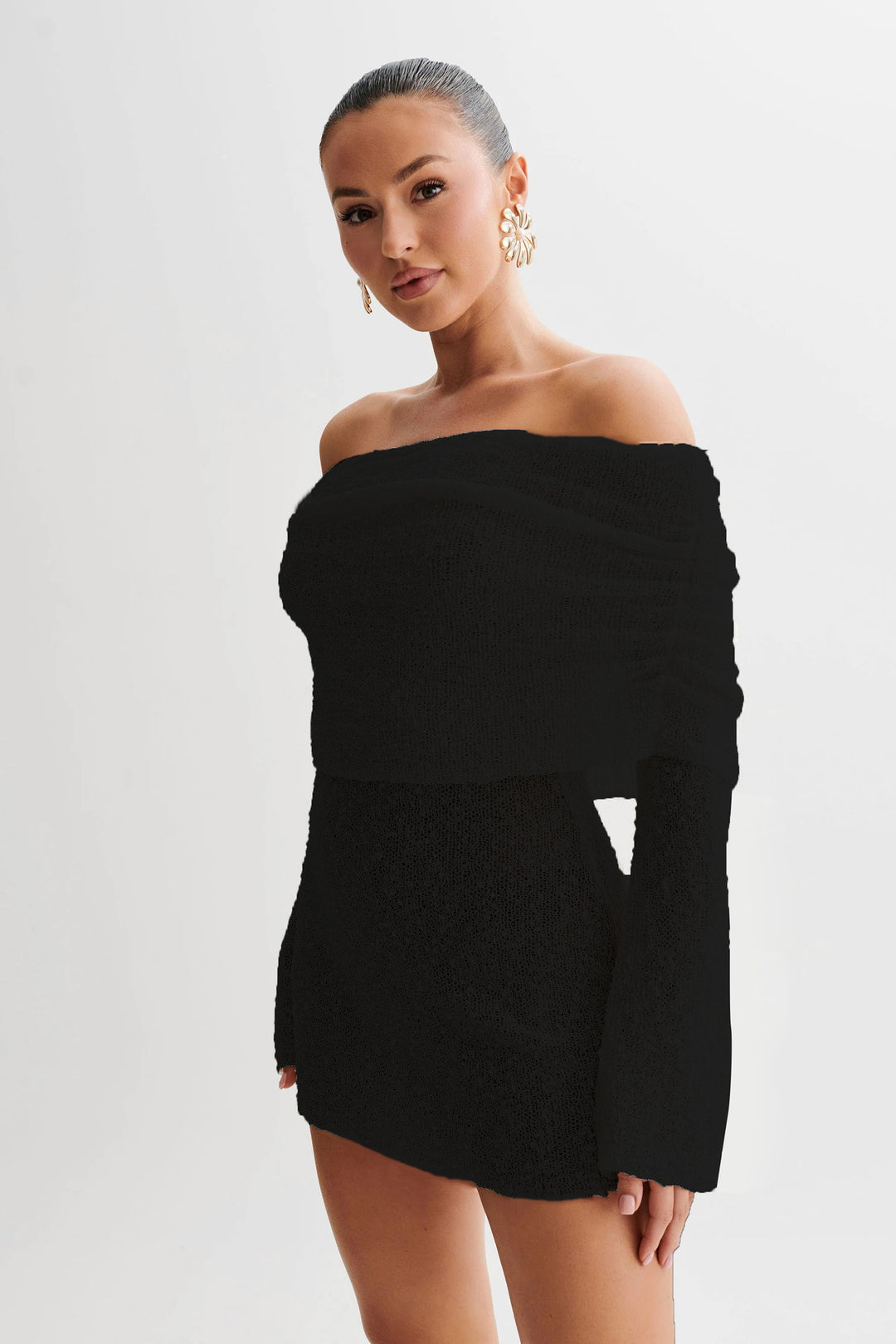 Elara Mini Dress - Elegant &amp; Off-Shoulder